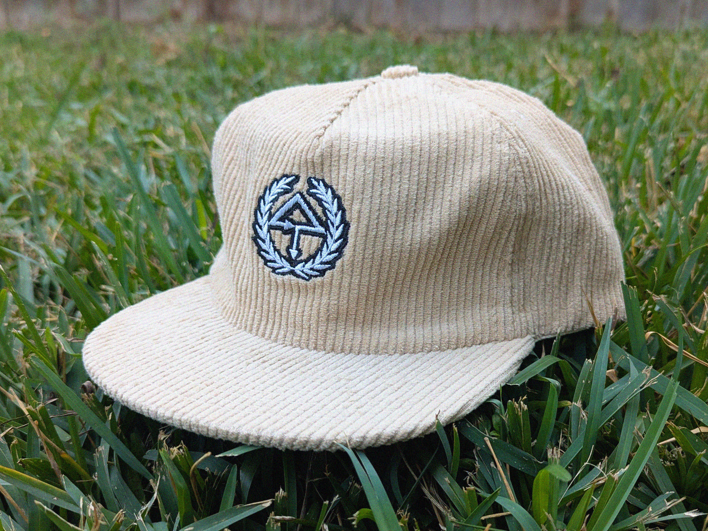 Of The Trees Embroidered Corduroy Cap - Flat Bill Adjustable Hat - Unisex Streetwear Rave Festival Hat EDM Outfit Accessory