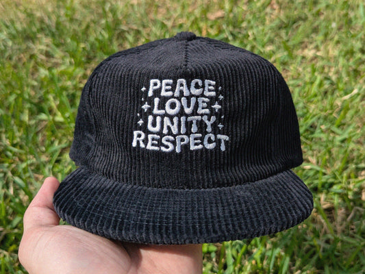 Peace Love Unity Respect Corduroy Cap