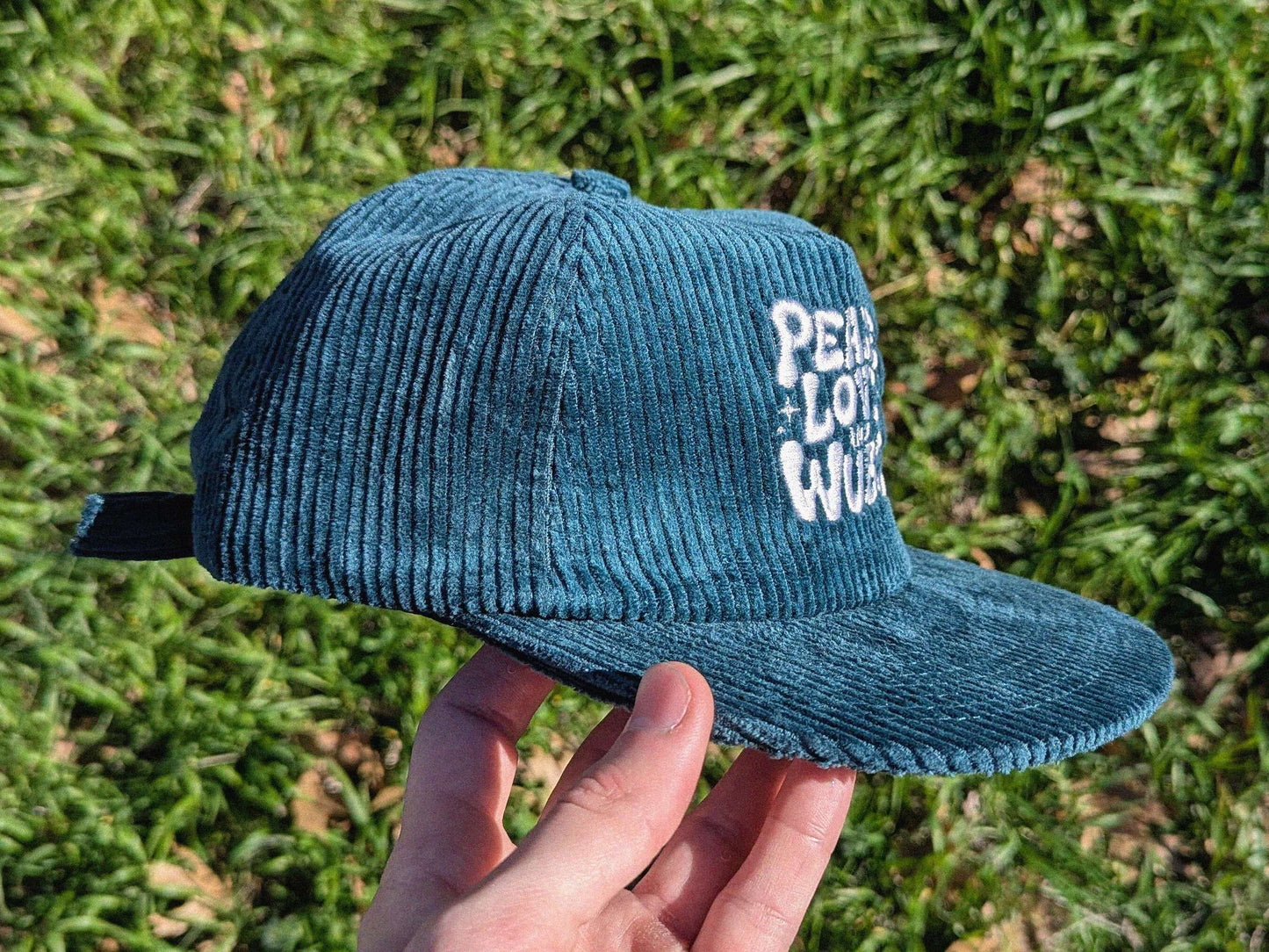 EDM festival peace love wubz embroidered corduroy cap