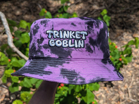 Trinket Goblin - Embroidered Tie Dye Bucket Hat - Embroidered Tie Dye Bucket Hat - Rave Gift Raver Hat Rave Girl Gifts Bass Music Hat EDM Hat