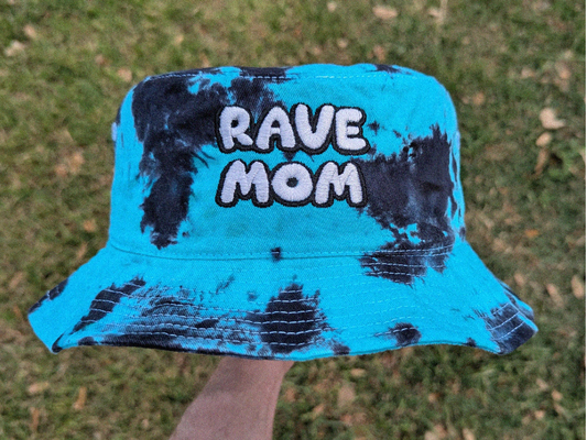 Rave Mom - Embroidered Tie Dye Bucket Hat - Rave Girls Gifts Festival Outfit Rave Outfit Rave Mom Hat