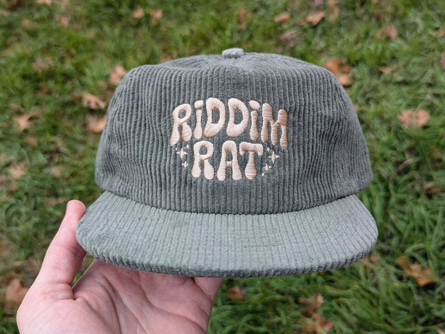 Green riddim rat corduroy cap rave festival hat