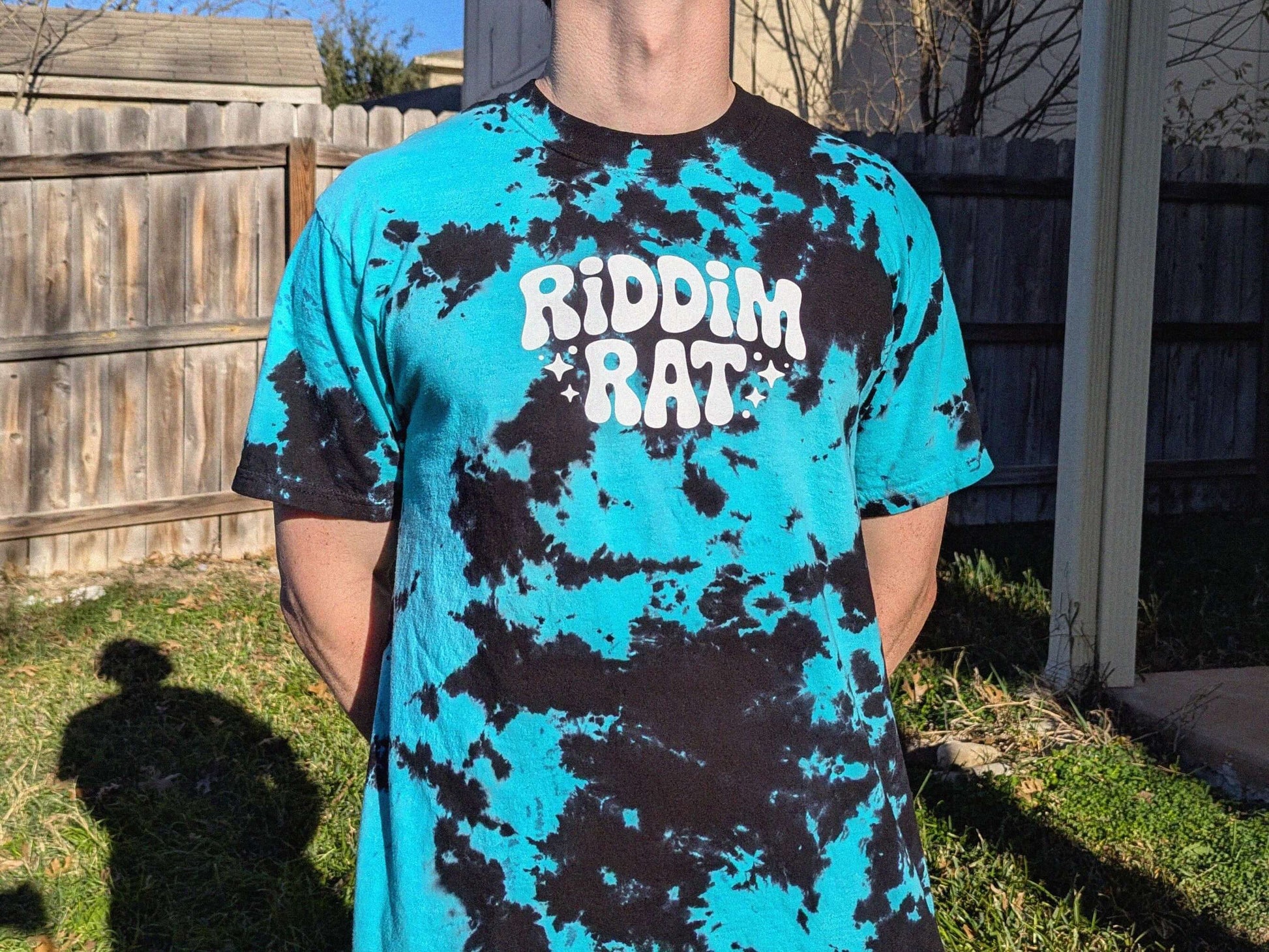 Bass music riddim rat rave tee tie dye shirt for EDM festivals and concerts