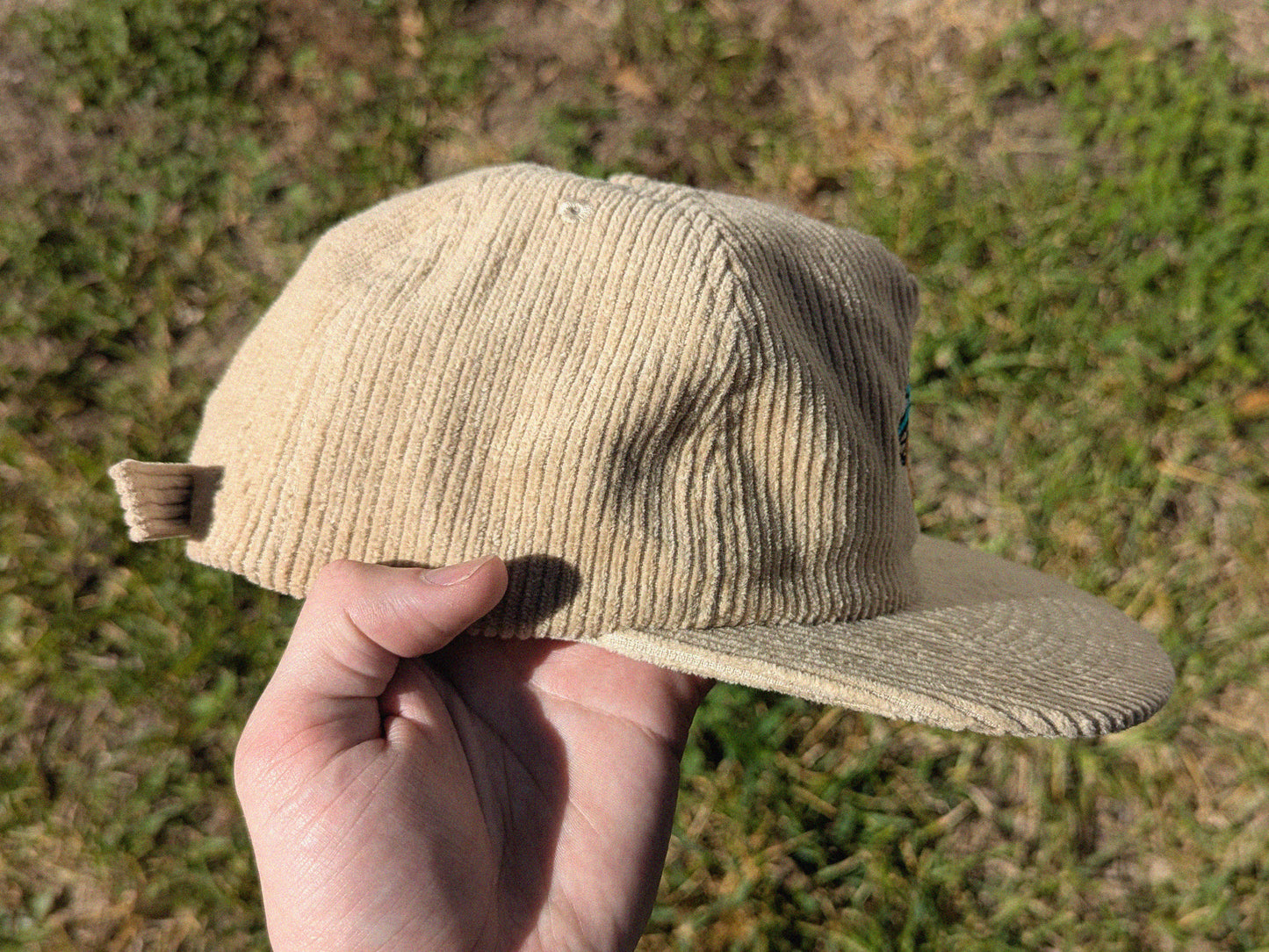 Mushroom Embroidered Corduroy Hat - Flat Bill Adjustable Hat - Unisex Rave Hat Festival Hat Rave Outfit EDM Outfit Accessory