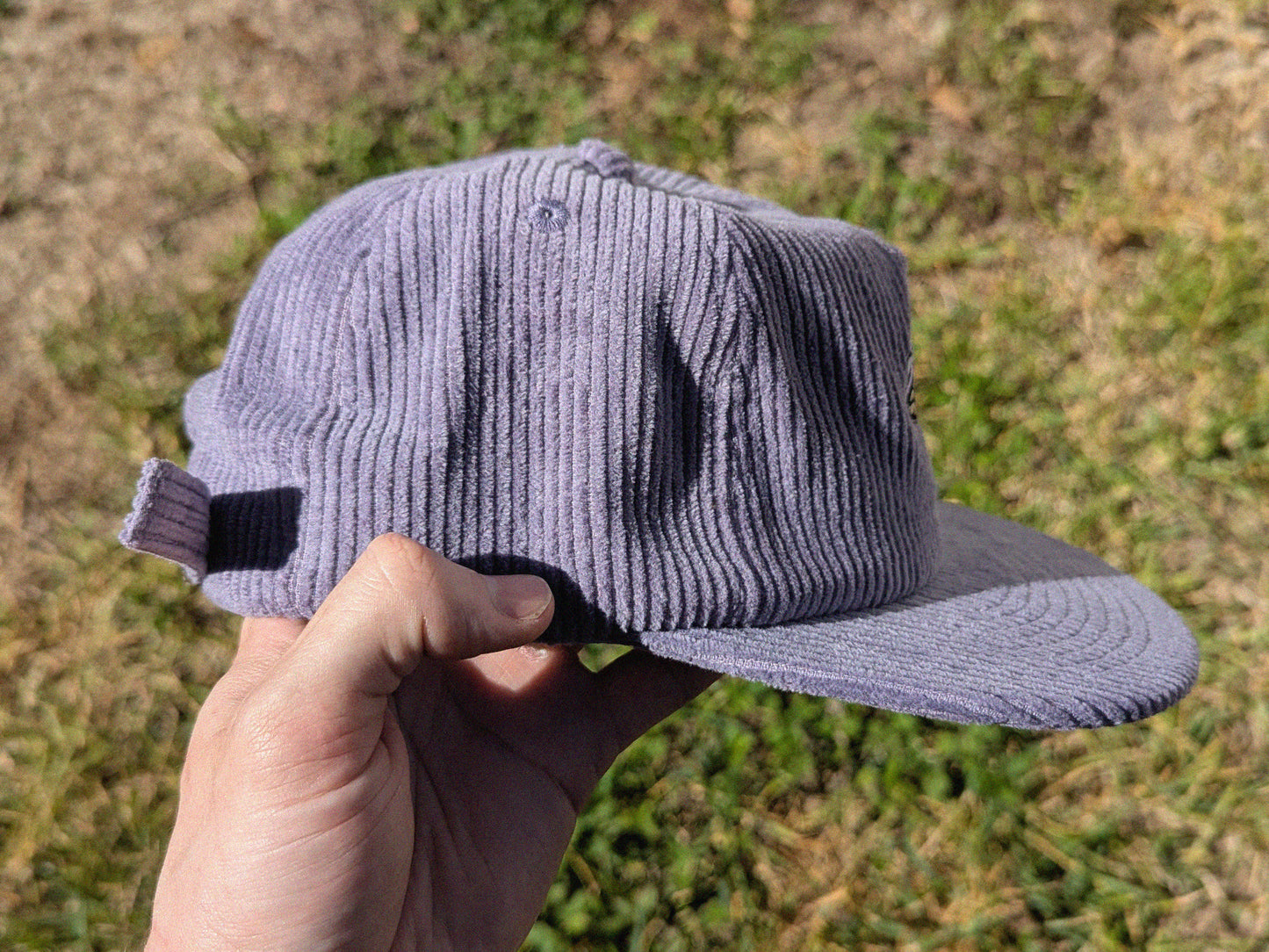 Mushroom Embroidered Corduroy Hat - Flat Bill Adjustable Hat - Unisex Rave Hat Festival Hat Rave Outfit EDM Outfit Accessory