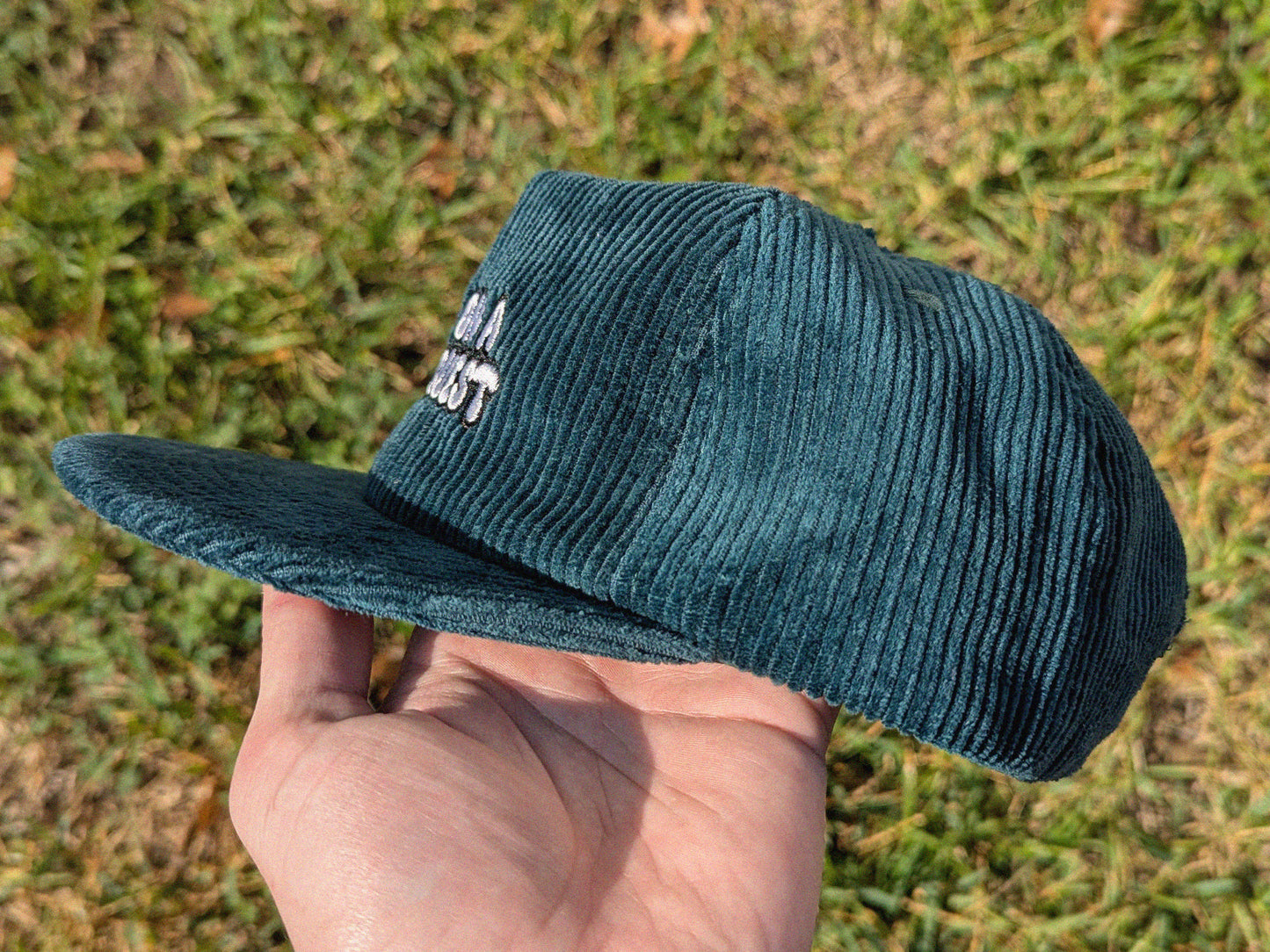 I'm On A Sidequest Embroidered Corduroy Hat - Flat Bill Adjustable Hat - Unisex Rave Hat Festival Hat EDM Outfit Accessory