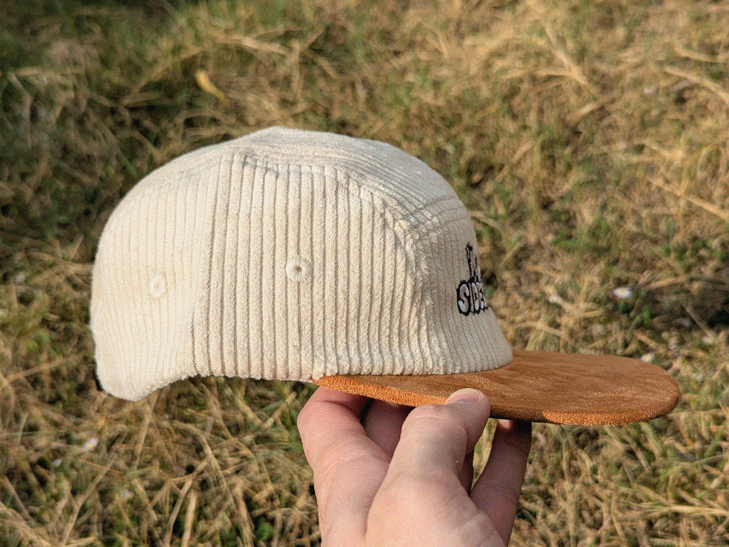 I'm On A Sidequest Embroidered Corduroy Hat - Flat Bill Adjustable Hat - Unisex Rave Hat Festival Hat EDM Outfit Accessory