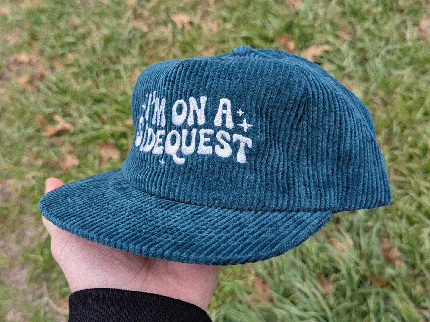Rave hat with sidequest embroidery, mens rave hat, womens rave hat