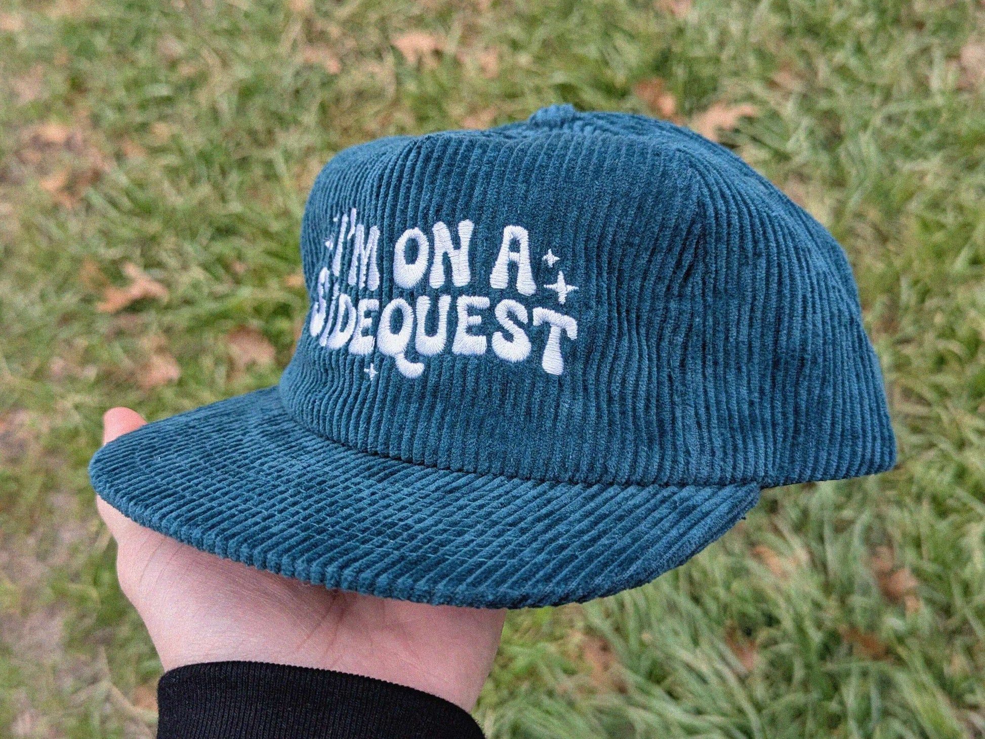 Rave hat with sidequest embroidery, mens rave hat, womens rave hat