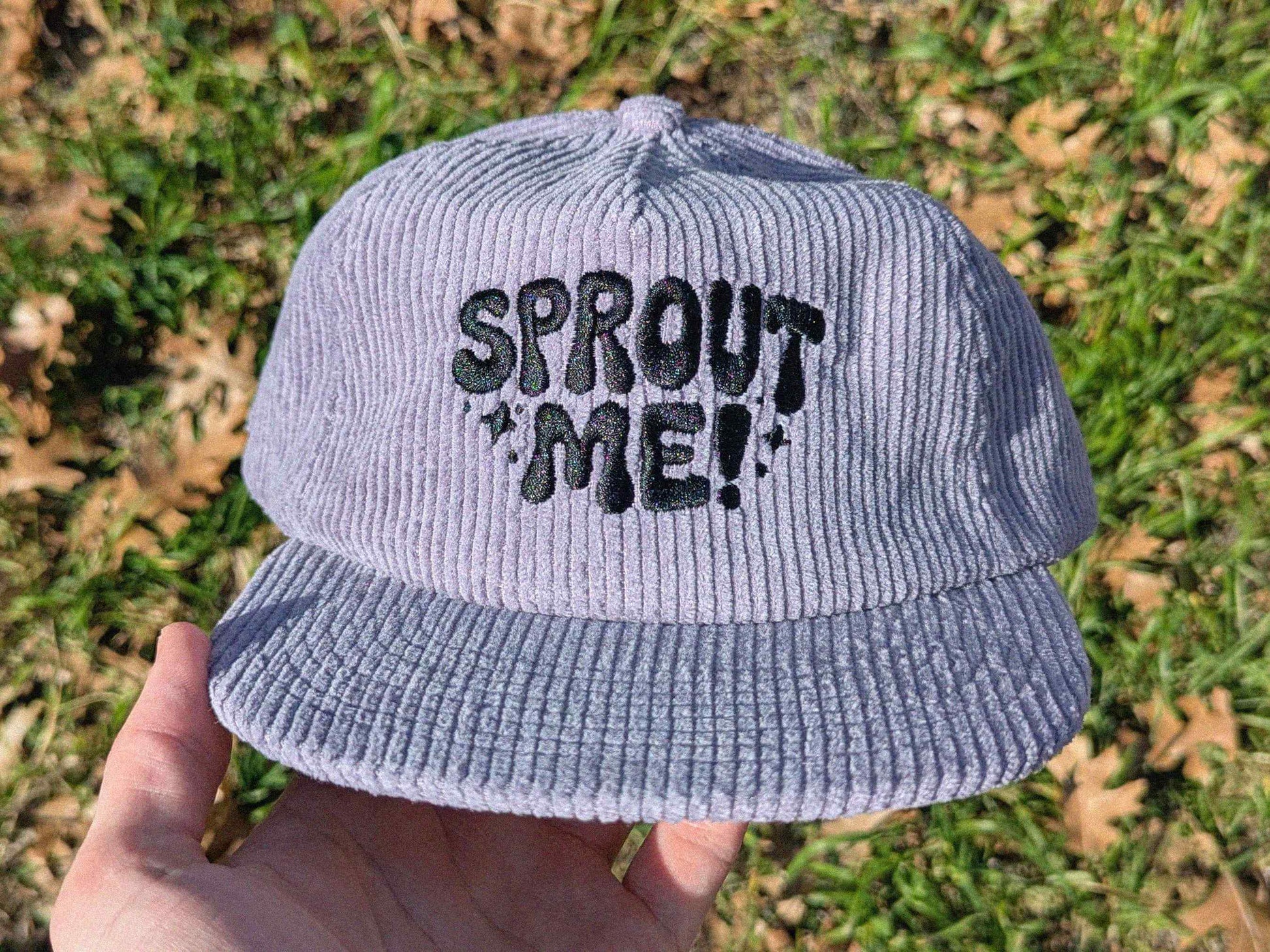Sprout me embroidered rave cap