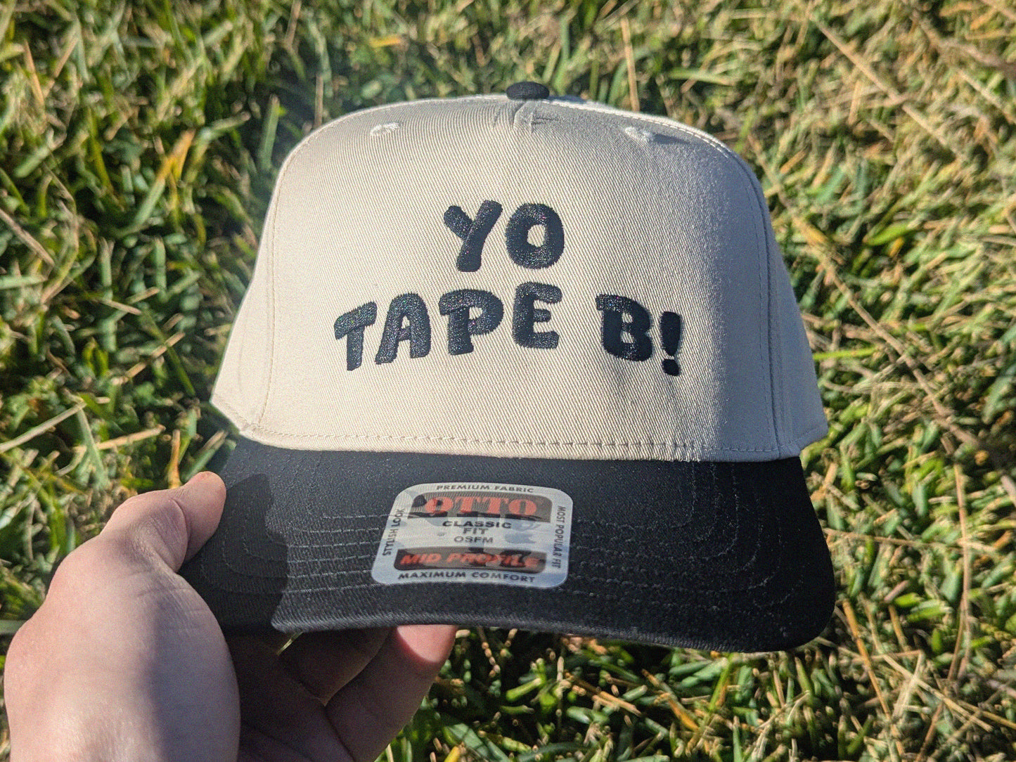 Yo Tape B! Embroidered Trucker Cap - Otto Cap Rave Hat Festival Outfit Raver Gift 5 Panel Cap