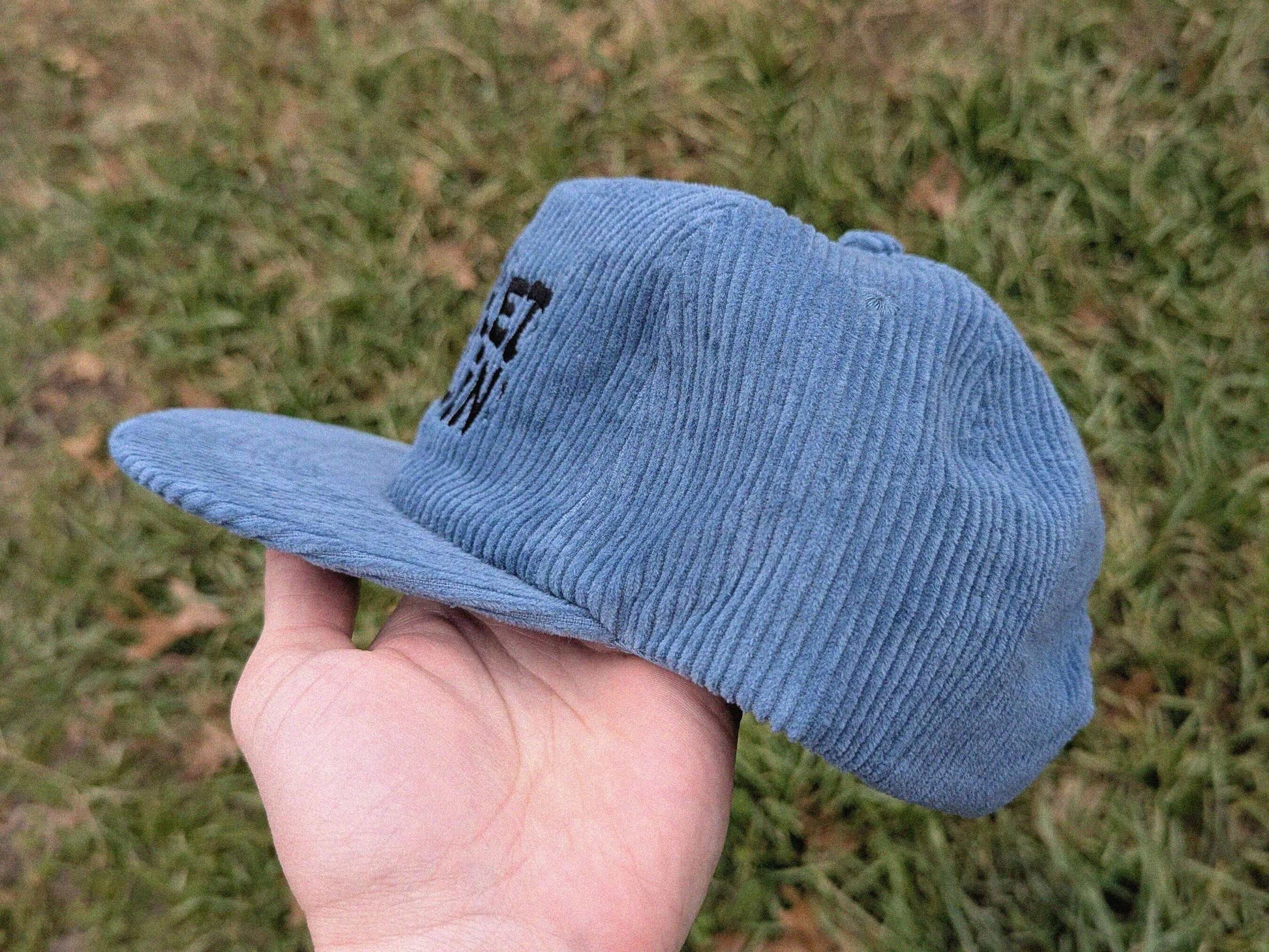 Trinket goblin embroidered corduroy cap music festival headwear for ravers