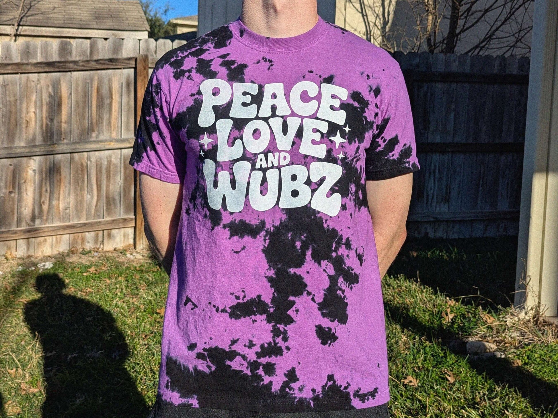 Peace love and wubz tie dye festival shirt EDM bass music rave apparel